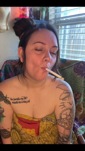 Chubby Smoker Masturbating