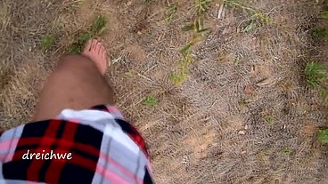 Crushing plants in the field