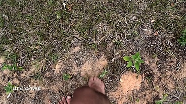 Crushing plants in the field