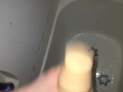 Anal stroker shower-time play