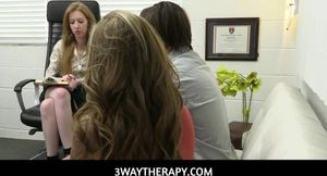 Stepson Explores Forbidden Desires with His Attractive Stepmom Athena and a Provocative Therapist