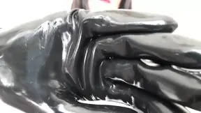 I Decide When You Can Breathe - Black Latex Gloves