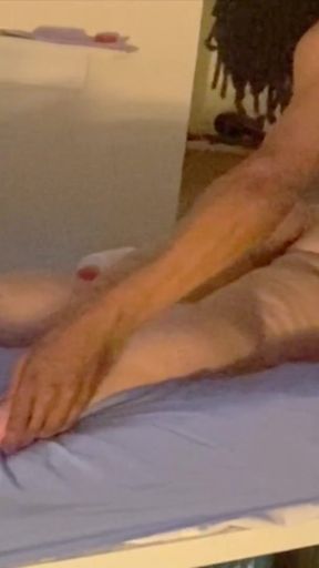 Hot Milf gets Oil Massage in bed. Black Bull rubs oil all over big mature ass   Clip 1