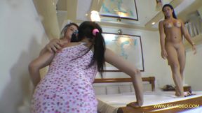 Lesbian Pee Movie - Swallow All Our Pee Bitch - 2 Dominas and 1 Slave