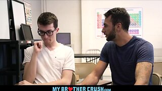 Skinny twink stepbrother gets anal from popular stepbrother in classroom: a family affair