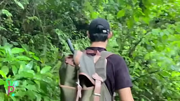 THIN BOY IN THE RIVER, SHOWING OFF HIS AWESOME HUGE COCK