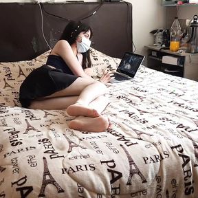 Beautiful stepsister in skirt is fucked for watching porn on her computer. She enjoys