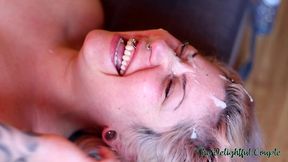 hot tattooed ex-girlfriend gets hard fucked and a massive facial cumshot