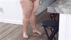 Dirty granny's phat booty bares all in BBW creampie escapade, hijab lifted for sloppy seconds