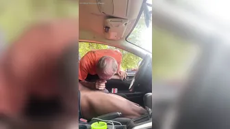 Young Guy Caught Jerking by Hung Older Daddy in Car