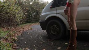 Crossdresser carpark flasher