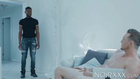 Bearded stud Taye Scott anal drilled during interracial fuck