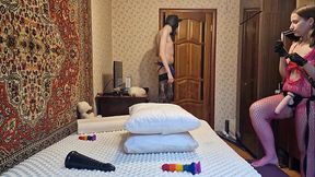 Anastasia Mistress amateur homemade fucking a slave with strapon anal submission man