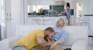 Aroused man gives head before ass fucking his partner in crazy positions