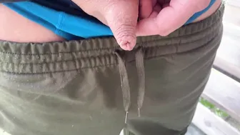 Twink with Small Uncut Cock Pissing Outside