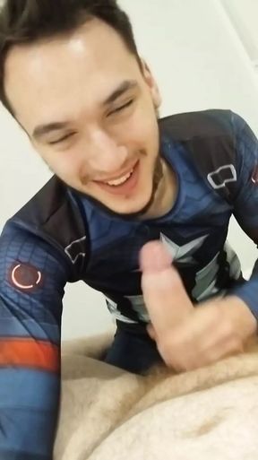 Sucking straight daddy giant cock