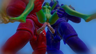 Furry Monsters and Alien Double Anal Squirting Orgasm