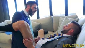 MENATPLAY suited Latino Hector De Silva anal fucks Axel Max