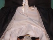 女装メイドが貞操帯を付けて乳首オナニーで雌イキからのトコロテン