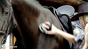 Sapphic Erotica: Cowgirls kiss and lick pussy at the horse ranch