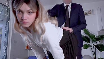 Innocent college TS teen cums riding ActorFab's cock