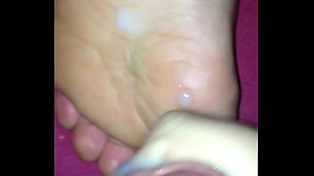 Cum on her feet last night