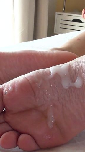 Jasmine's Blonde MILF Feet Worshipped by Titus and Covered