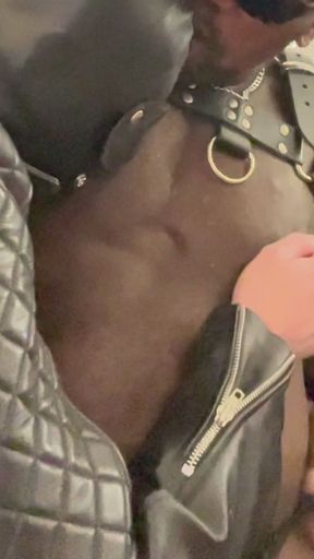 Interracial BDSM Leather Cock Play