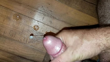 Stroking my cock to cumshot