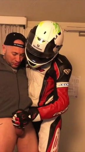 Humiliation at the hotel with fetish outfits biker
