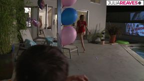 Bitch spreads legs as a huge cock drills pussy to a cumshot