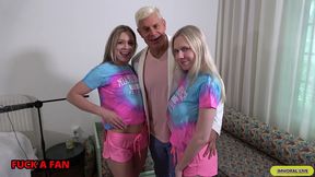 bubble-butt blondes lana & rebel have a crazed threesome with dan!
