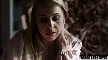 Blonde therapist gives deepthroat & rides big cock while dominating with toys