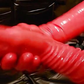 Today Is It Red  Red Latex Gloves