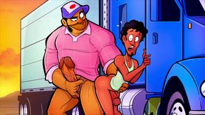 Paying for the Ride: Gay Truck Driver Sex Adventure – BR69 Hentai/cartoon