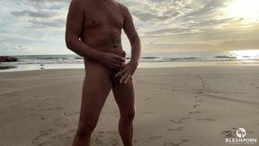 Tim Blesh Cumshot Outdoor on the Beach