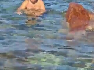 teresa jones does exhibitionism on the beach masturbates with people nearby is seen while having org