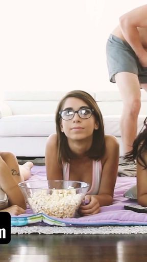 SisLovesMe - Stepbro Fucks Stepsis Joseline Kelly And Her Sexy BFFS Gina Valentina &amp; Lilli Dixon   Clip 2