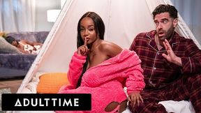 Lily Starfire Seduces Stepdaddy For Sneaky Fuck In Same Room As Oblivious Stepmom!