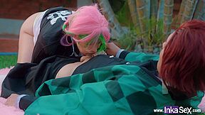 Innocent Mitsuri Gets Tanjiros Tremendous Anal And Fills His Face With Milk - Full Video