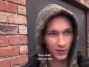 CZECH HUNTER 406 -  Twink In His Hoodie Gets Persuaded To Give Up His Ass For Cash
