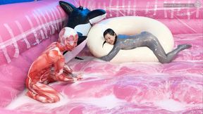 Inflatable Play in Lotion Ocean at Fuwafuwa Place!