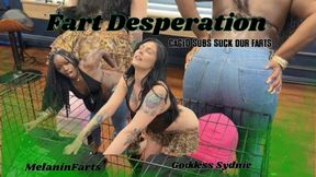 Fart Desperation - 2 Caged subs get RANCID EGGY FARTS - Melaninfarts & Goddess Sydnie