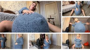 A dildo fucked pregnant stepmother SD