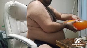 Greedy Fat Pig Won't Stop Eating and Masturbating