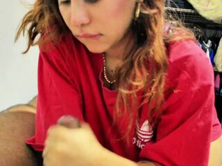 I suck a breasty stranger's snatch in the park and cum in her throat