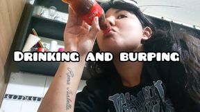 Drinking Coca-Cola and burping