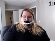 Dare: Wear a deep throat gag for 14 minutes. Fast Forwarded!