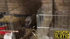 Inked sub Louise Kay ripped and penetrated in backyard