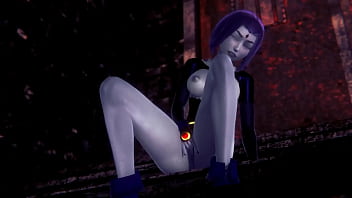 Raven fingering that pussy | Titans 3D Porn